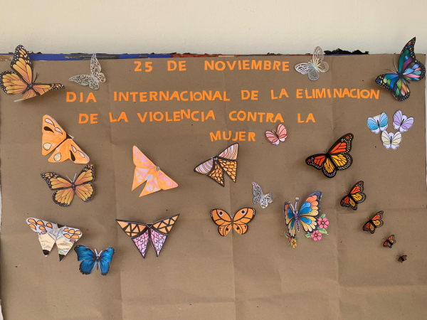 Realización del Mural de Mariposas en la Escuela de Ciencias Químicas Ocozocoautla