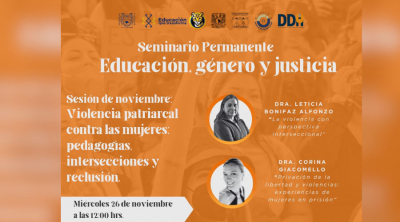 Se llevó a cabo la sesión de noviembre del Seminario Permanente Educación, género y justicia.