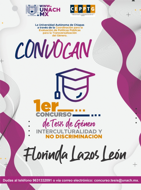 Concurso de tesis en materia de género y no discriminación Florinda Lazos León