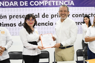 Entrega de certificados del estándar de competencia denominado “EC0539: Atención presencial de primer contacto a mujeres víctimas de violencia de género”
