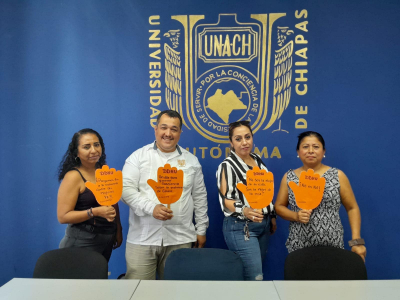 Se llevó a cabo este viernes 24 de mayo la campaña “25N Día Naranja” en la Facultad de Derecho, Extensión Tapachula C-III