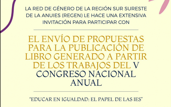 Convocatoria para la publicación del libro generado a partir de los trabajos del V Congreso Nacional Anual “Educar en Igualdad: El Papel de las IES”.